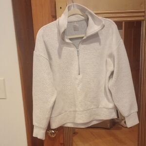 Cozy White Quarter-Zip Pullover